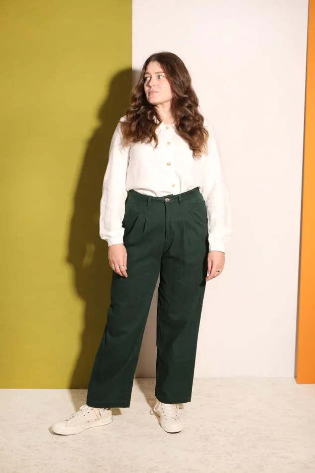 LF Markey Trousers Women Classic Slacks Forest Green