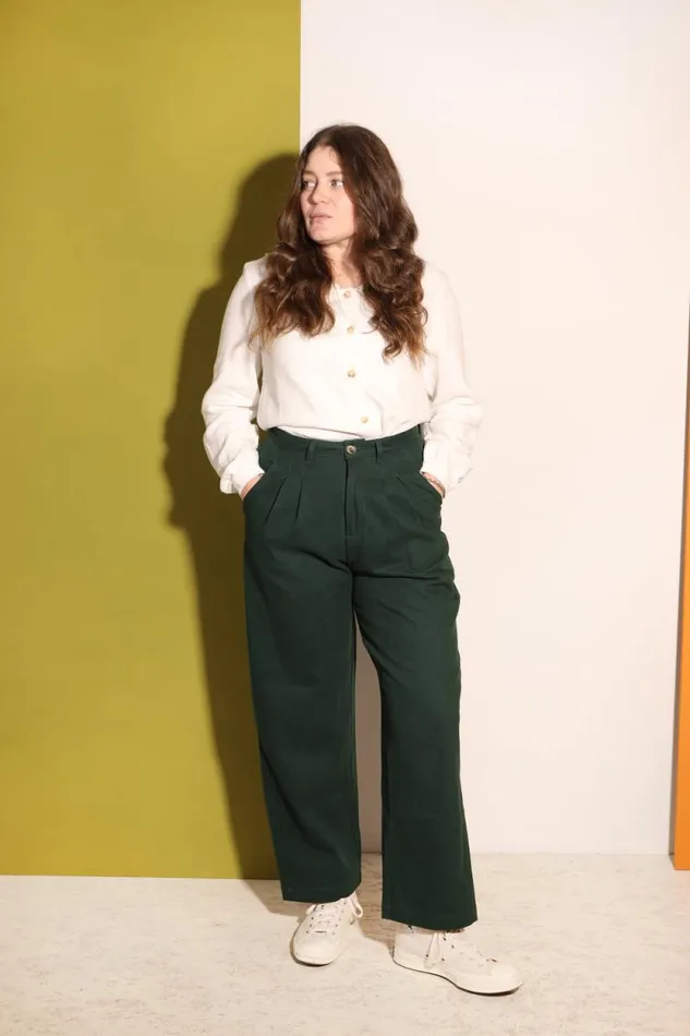 LF Markey Trousers Women Classic Slacks Forest Green