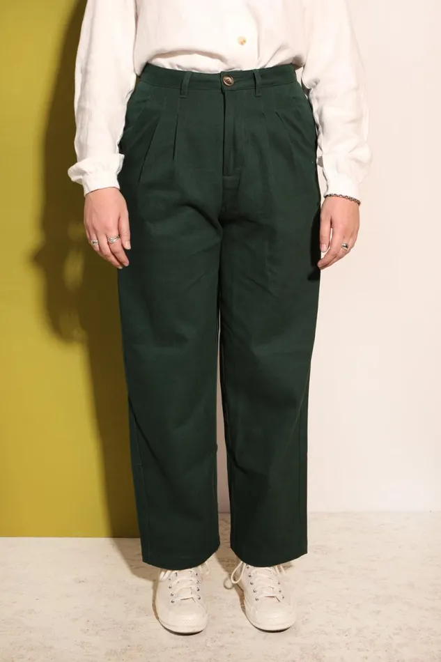 LF Markey Trousers Women Classic Slacks Forest Green