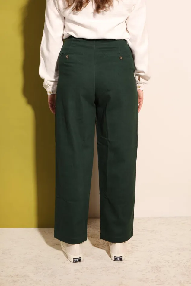 LF Markey Trousers Women Classic Slacks Forest Green