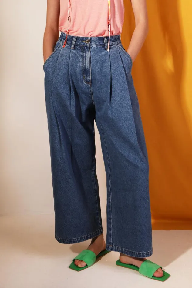 LF Markey Trousers Women Myles Jean Mid Blue