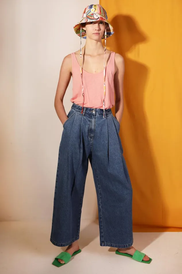 LF Markey Trousers Women Myles Jean Mid Blue