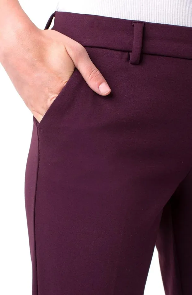 Lifestyle Women Liverpool Los Angeles Petite Kelsey Trouser Super Stretch Ponte Aubergine