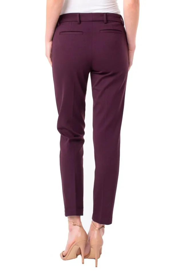 Lifestyle Women Liverpool Los Angeles Petite Kelsey Trouser Super Stretch Ponte Aubergine