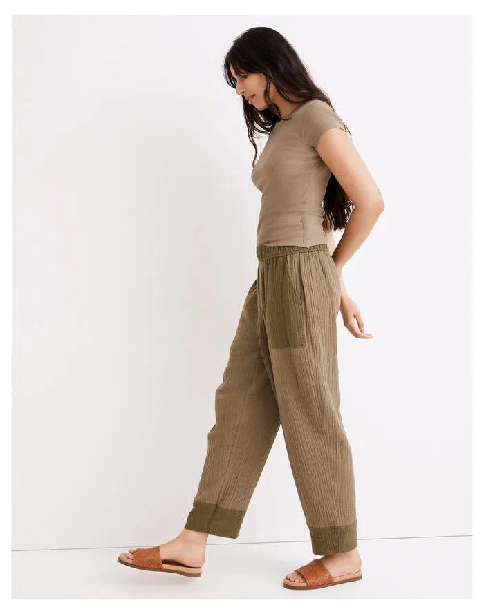 Lightspun Pull On Balloon Pants In Colorblock Distant Surplus Women Madewell Pants