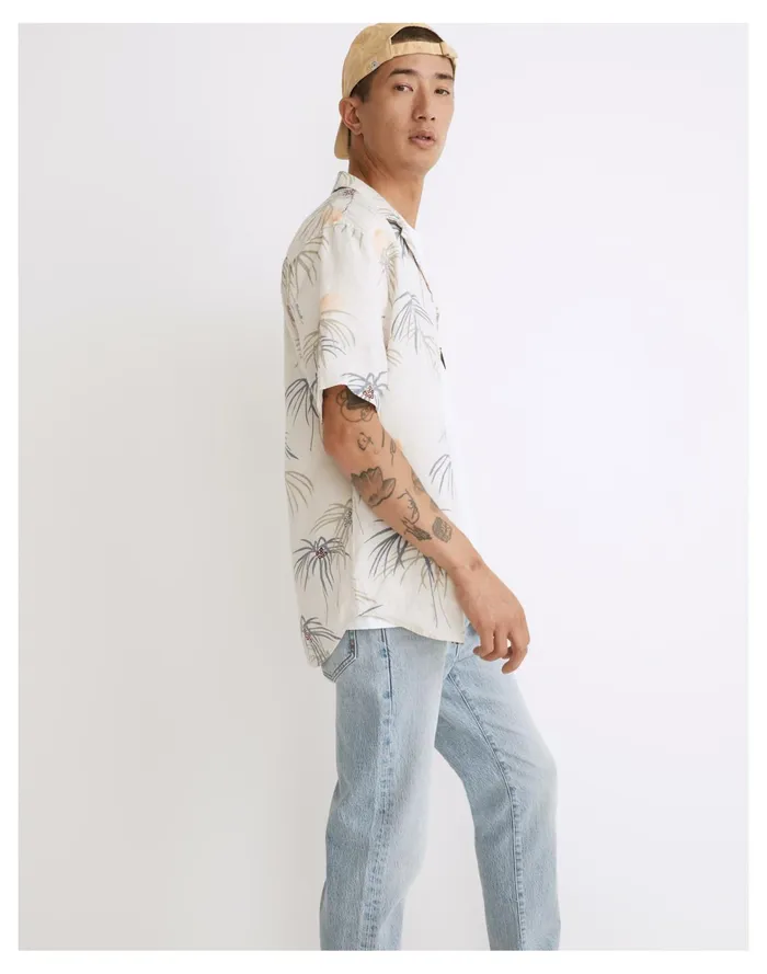 Linen Easy Short Sleeve Shirt In Print Vintage Linen Men Madewell Shirts Linen Easy Short Sleeve Shirt In Print Vintage Linen Men Madewell Shirts