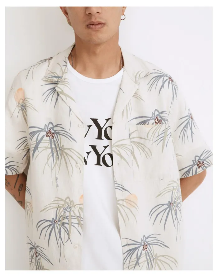 Linen Easy Short Sleeve Shirt In Print Vintage Linen Men Madewell Shirts Linen Easy Short Sleeve Shirt In Print Vintage Linen Men Madewell Shirts