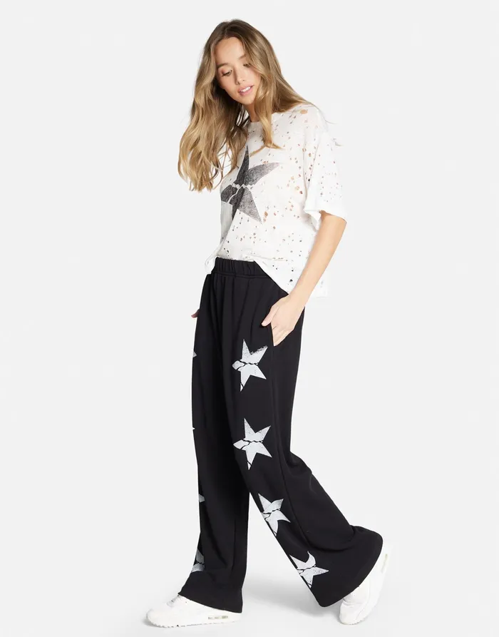 Linnea Cracked Star White Women039s Lauren Moshi Short Sleeve