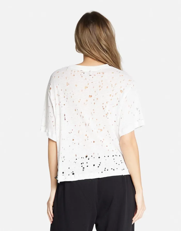 Linnea Cracked Star White Women039s Lauren Moshi Short Sleeve