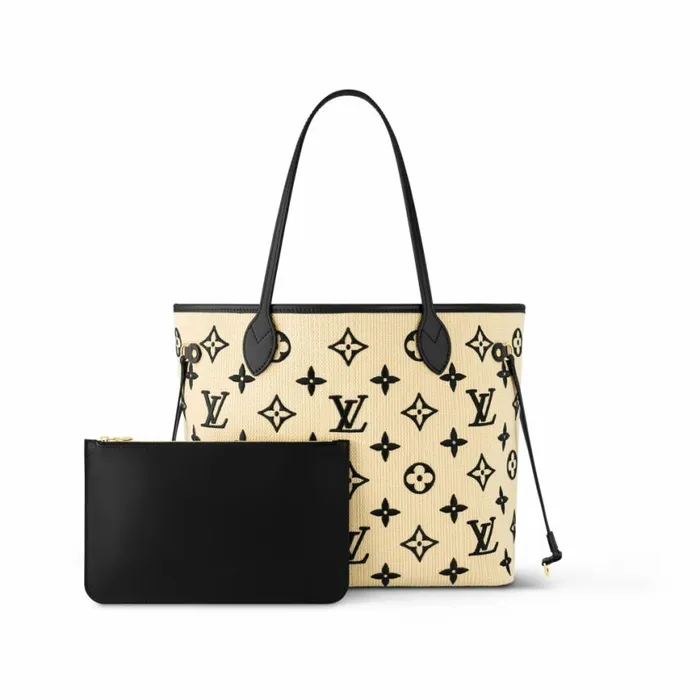 Louis Vuitton M22838 Neverfull MM Lotus Cotton Black Beige 8211 Louis Vuitton Handbag Store Women Louis Vuitton Neverfull Bag