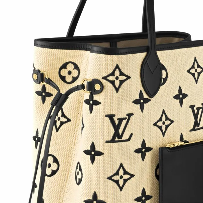 Louis Vuitton M22838 Neverfull MM Lotus Cotton Black Beige 8211 Louis Vuitton Handbag Store Women Louis Vuitton Neverfull Bag