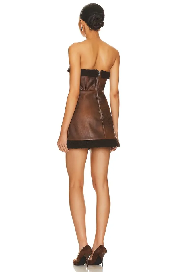 Lucie Mini Dress Dark Brown Women Lovers Friends Dresses