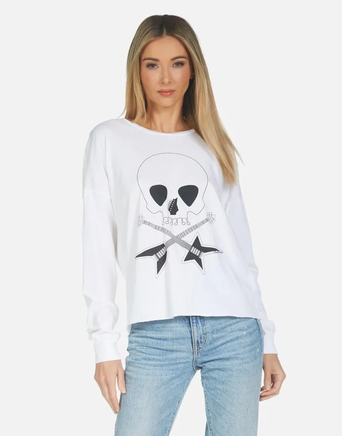 Luella Music Skull White Women039s Lauren Moshi Long Sleeve