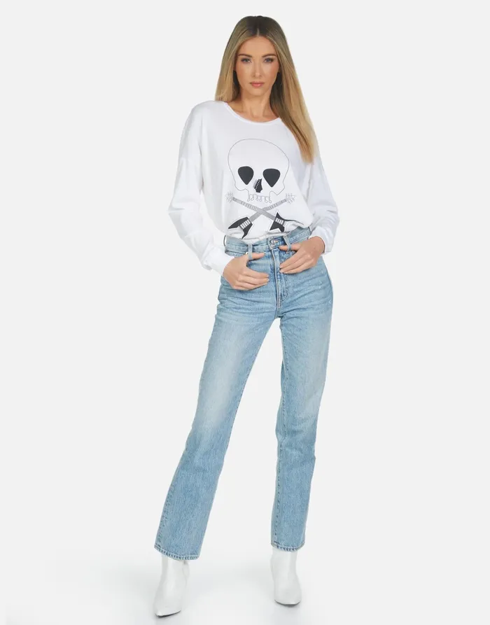 Luella Music Skull White Women039s Lauren Moshi Long Sleeve