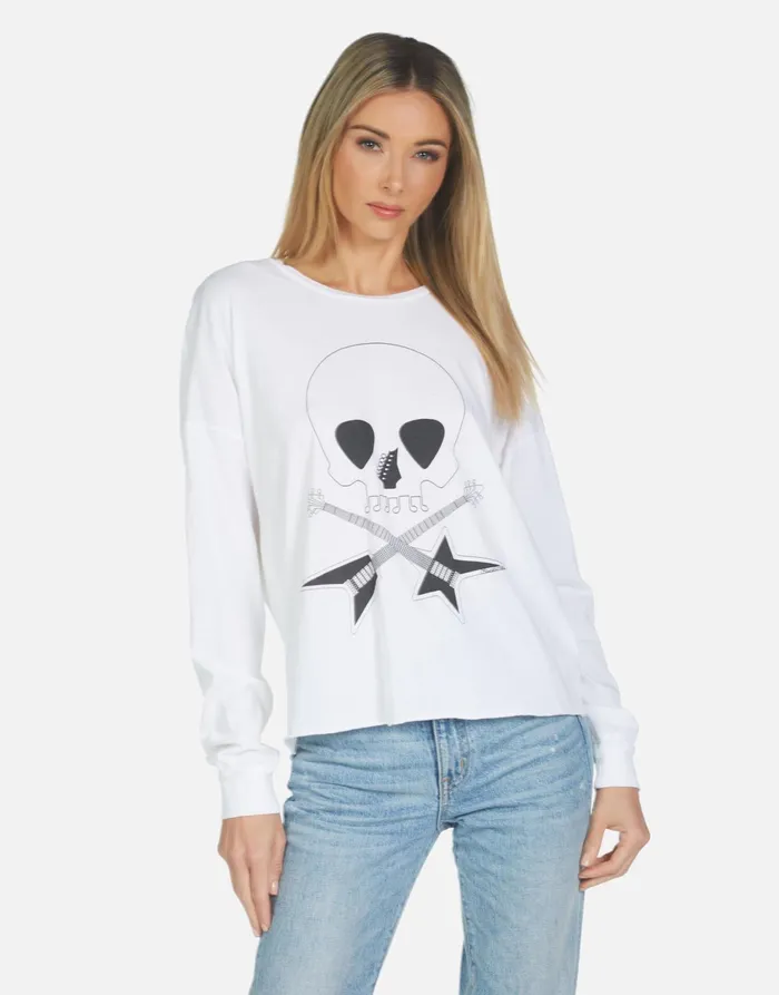 Luella Music Skull White Women039s Lauren Moshi Long Sleeve
