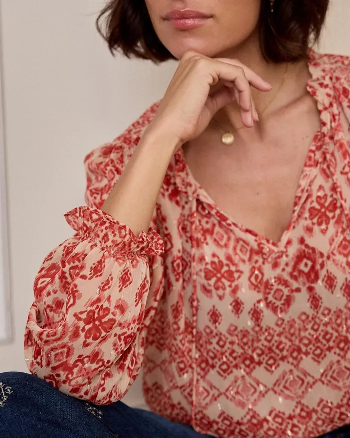 Lurex Anica Blouse Tile Women Polin Et Moi Blouses And Shirts Lurex Anica Blouse Tile Women Polin Et Moi Blouses And Shirts