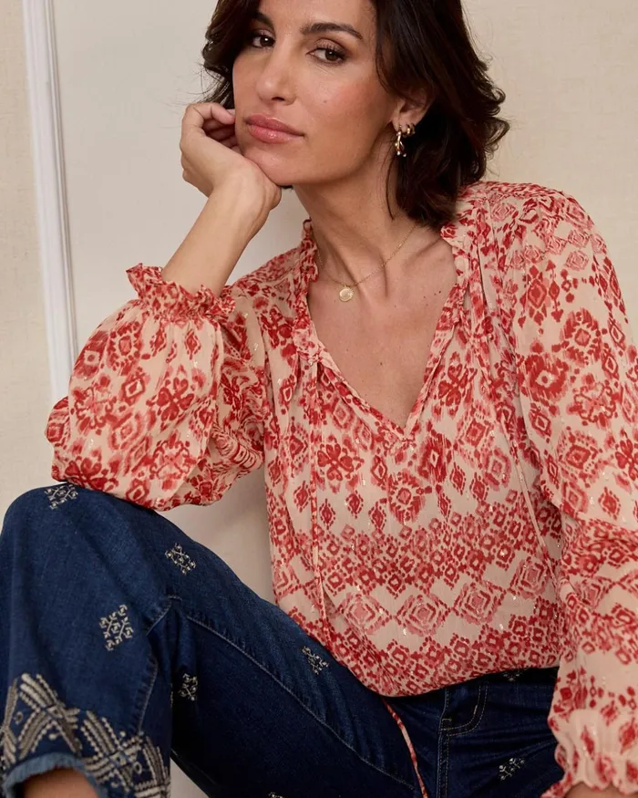 Lurex Anica Blouse Tile Women Polin Et Moi Blouses And Shirts Lurex Anica Blouse Tile Women Polin Et Moi Blouses And Shirts