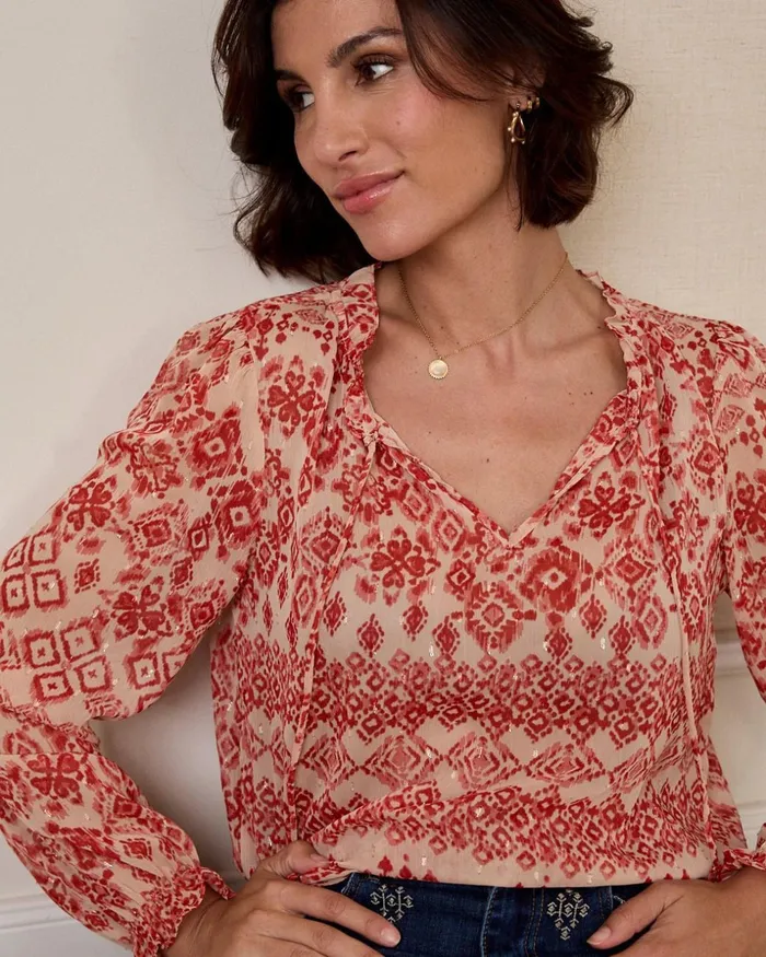 Lurex Anica Blouse Tile Women Polin Et Moi Blouses And Shirts Lurex Anica Blouse Tile Women Polin Et Moi Blouses And Shirts