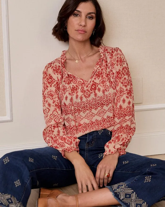 Lurex Anica Blouse Tile Women Polin Et Moi Blouses And Shirts Lurex Anica Blouse Tile Women Polin Et Moi Blouses And Shirts
