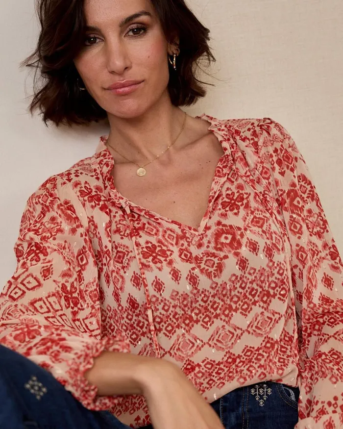 Lurex Anica Blouse Tile Women Polin Et Moi Blouses And Shirts Lurex Anica Blouse Tile Women Polin Et Moi Blouses And Shirts