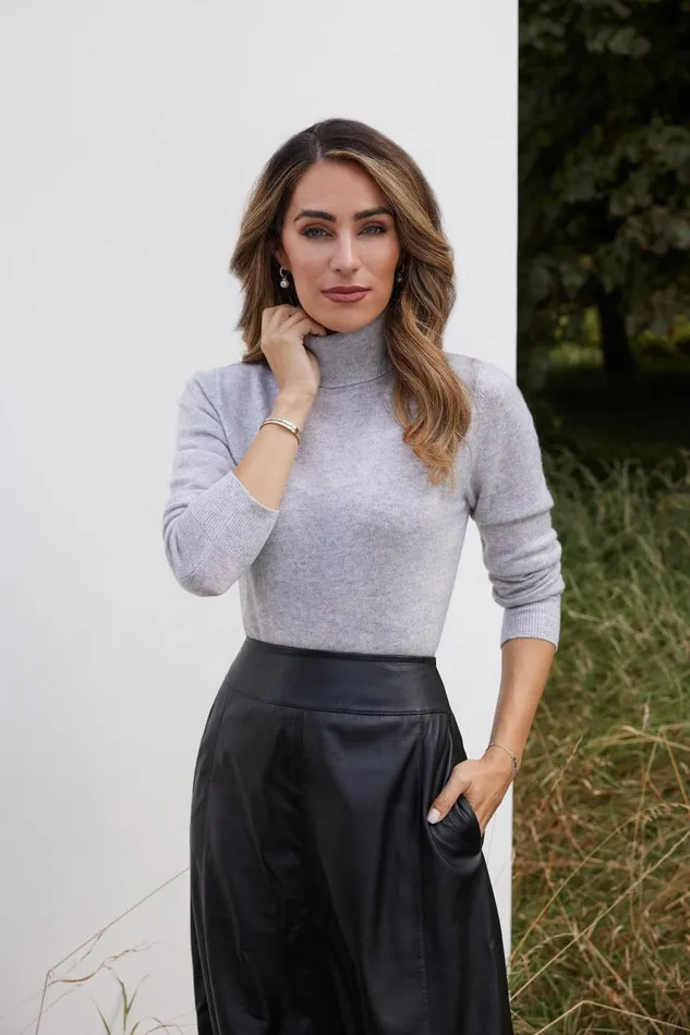 Lydia Millen Cashmere Roll Neck Grey Marl Women Karen Millen Knitwear