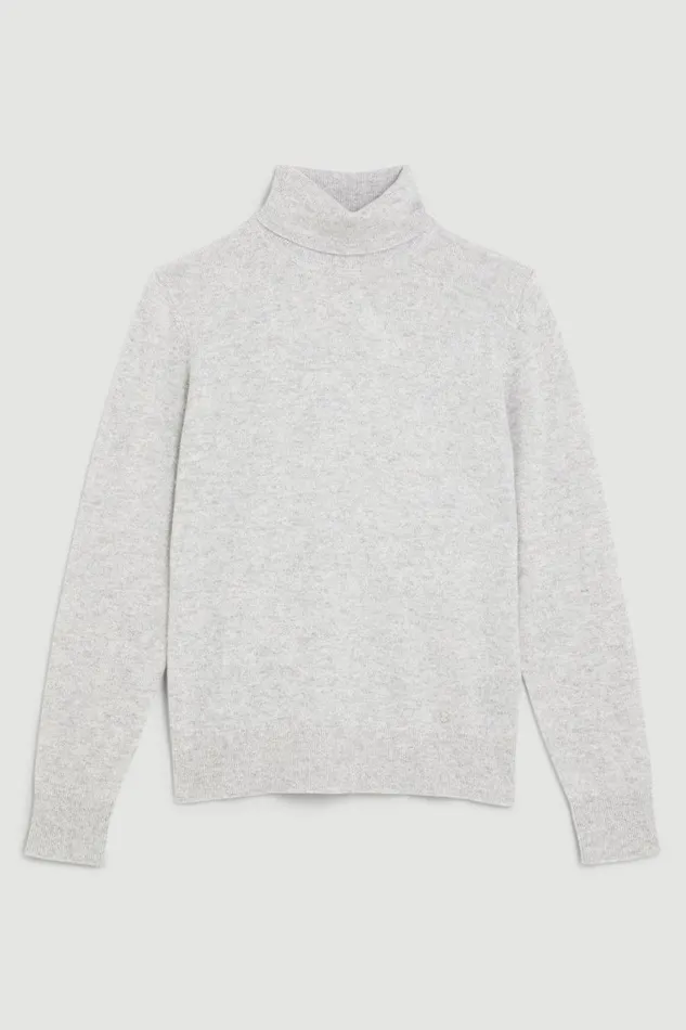 Lydia Millen Cashmere Roll Neck Grey Marl Women Karen Millen Knitwear