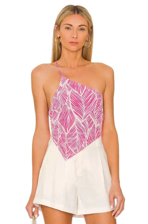 Makena Top Fuchsia Leaf Print Women Lovers Friends Tops
