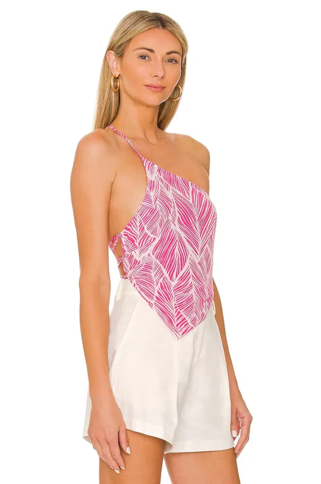 Makena Top Fuchsia Leaf Print Women Lovers Friends Tops Makena Top Fuchsia Leaf Print Women Lovers Friends Tops