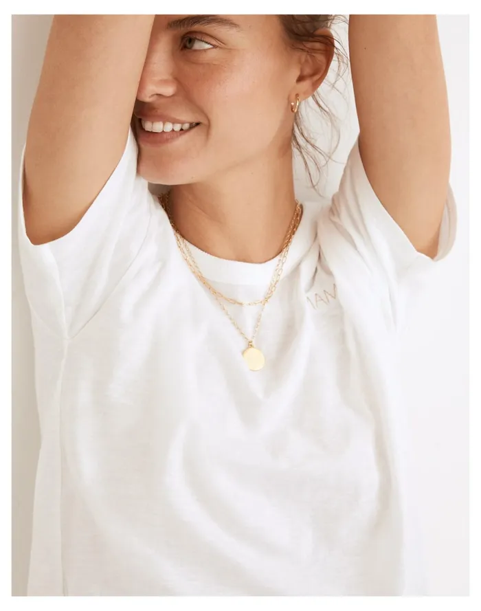 Mama Embroidered Whisper Cotton Rib Crewneck Tee Mama Emb Women Madewell Tees