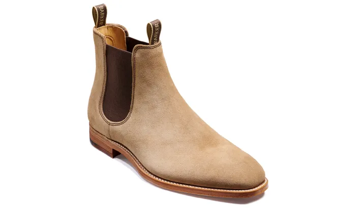 Mansfield 8211 Taupe Suede Mens Barker Shoes Mens Boots