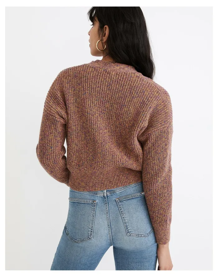 Marled Greywood Crop Cardigan Sweater Spacedye Bouquet Women Madewell Sweaters