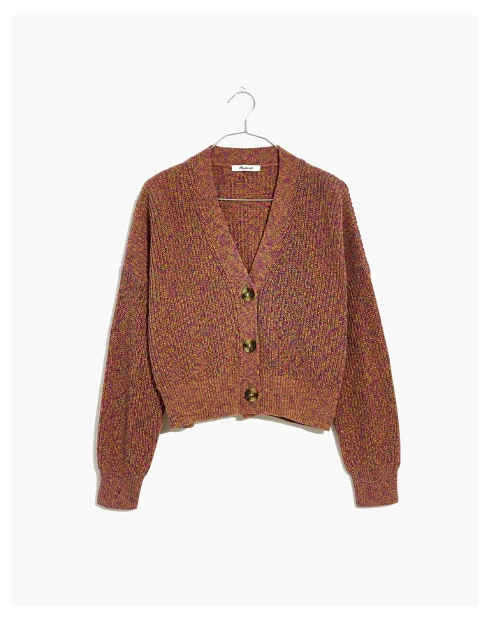 Marled Greywood Crop Cardigan Sweater Spacedye Bouquet Women Madewell Sweaters