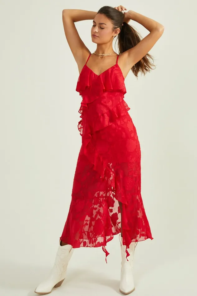 Maxi Midi Women Anita Asymmetrical Ruffle Dress Altar8217d State