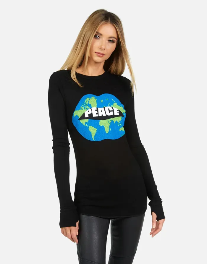 McKinley X World Peace Lips Black Women039s Lauren Moshi Long Sleeve