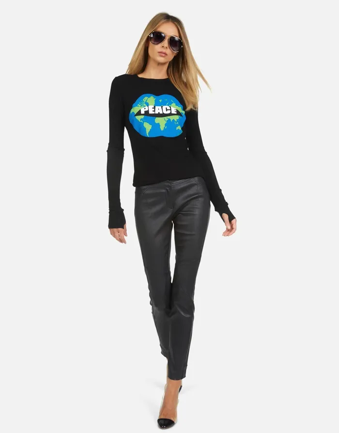 McKinley X World Peace Lips Black Women039s Lauren Moshi Long Sleeve