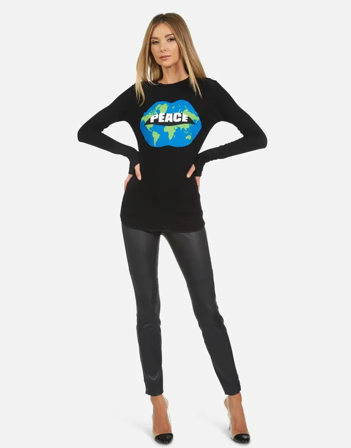 McKinley X World Peace Lips Black Women039s Lauren Moshi Long Sleeve