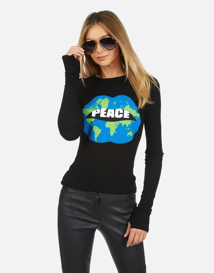 McKinley X World Peace Lips Black Women039s Lauren Moshi Long Sleeve