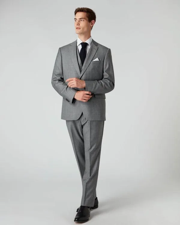 Men 007 Woven 3 Piece SuitIn Grey Grey NPeal Coats and Jackets