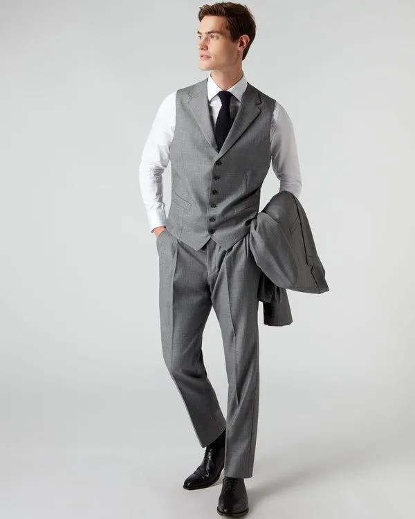 Men 007 Woven 3 Piece SuitIn Grey Grey NPeal Coats and Jackets