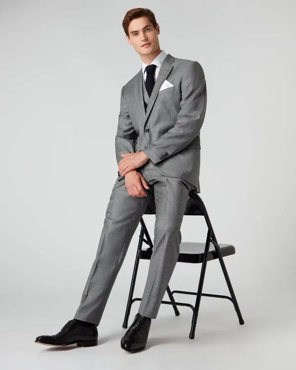 Men 007 Woven 3 Piece SuitIn Grey Grey NPeal Coats and Jackets
