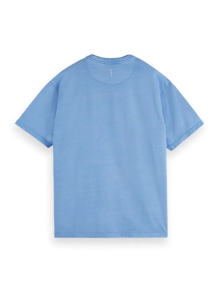Men 3 Crosses Program Loose Fit Tshirt Ss Mystic Blue Scotch and Soda TShirts and Polo Shirts