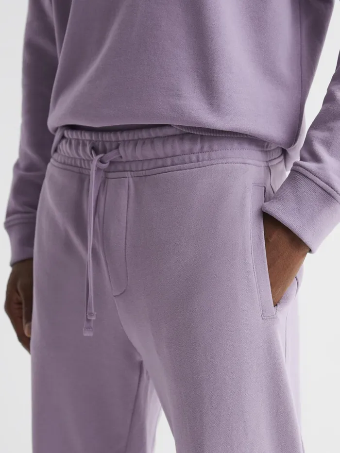 Men Ali Garment Dye Joggers Lilac Reiss Trousers