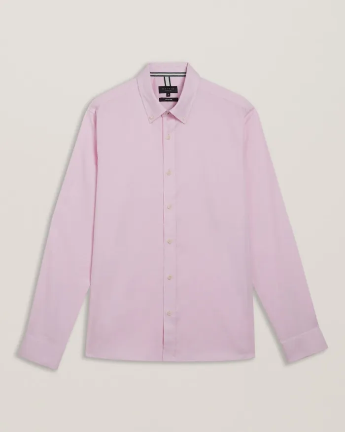 Men ALLARDO 8211 Long Sleeve Cotton Oxford Shirt Light Pink Ted Baker Shirts