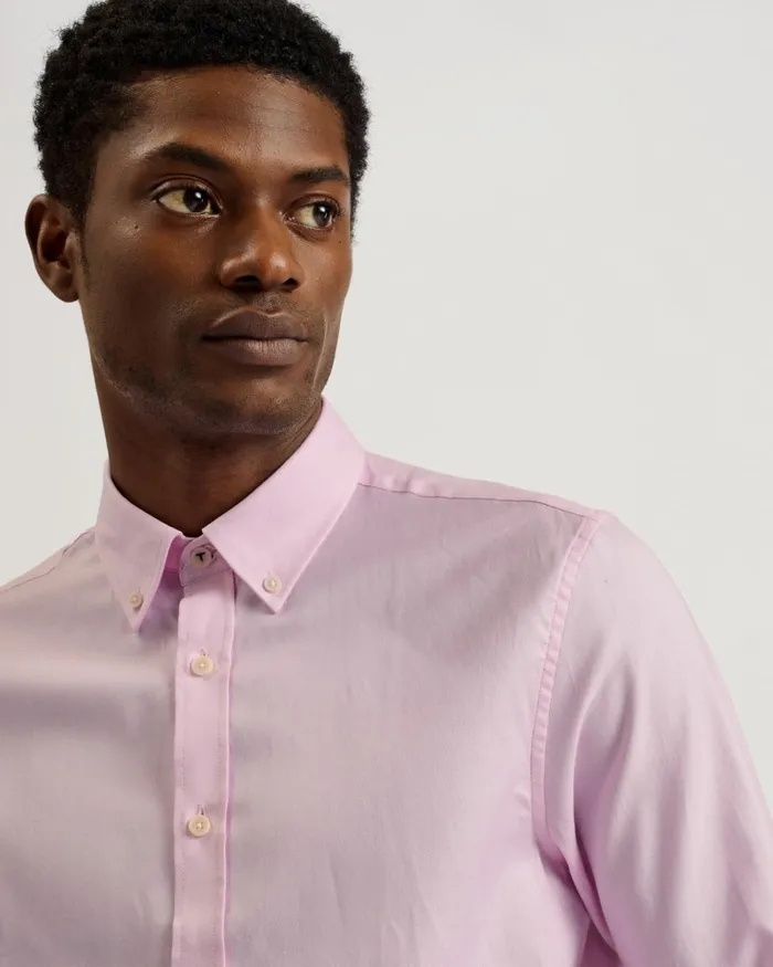 Men ALLARDO 8211 Long Sleeve Cotton Oxford Shirt Light Pink Ted Baker Shirts