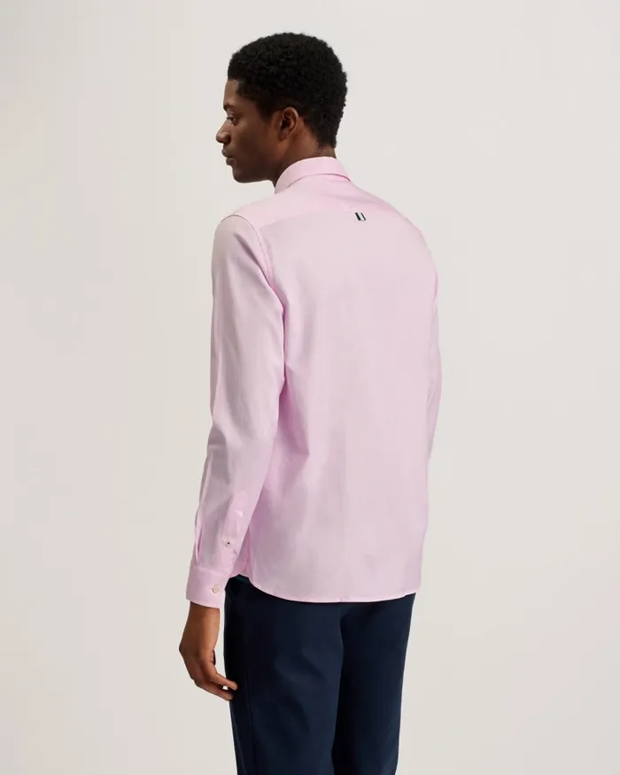 Men ALLARDO 8211 Long Sleeve Cotton Oxford Shirt Light Pink Ted Baker Shirts