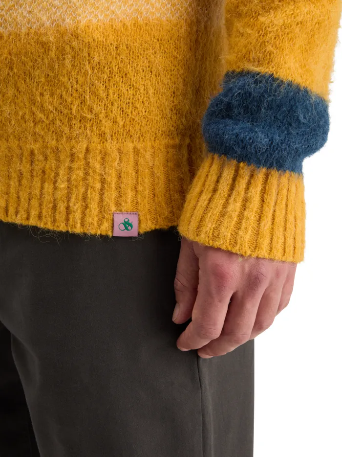 Men ALPACA WOOLBLEND SWEATER Yellow Blue Gradient Scotch and Soda Knitwear