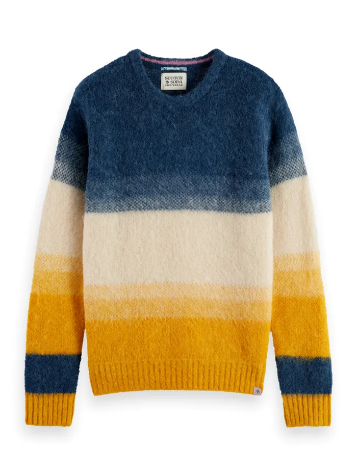 Men ALPACA WOOLBLEND SWEATER Yellow Blue Gradient Scotch and Soda Knitwear