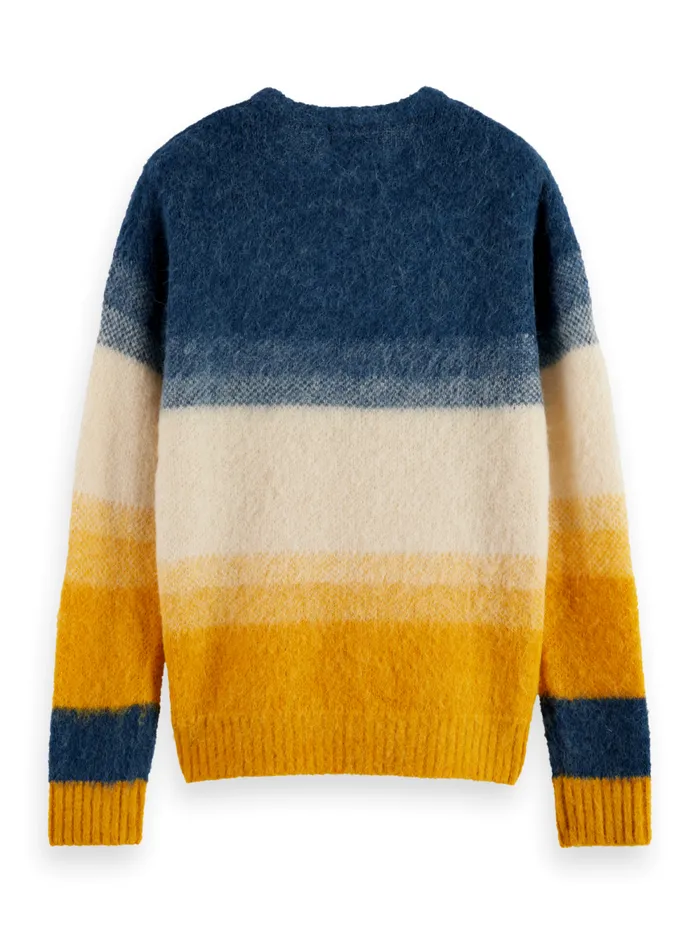 Men ALPACA WOOLBLEND SWEATER Yellow Blue Gradient Scotch and Soda Knitwear