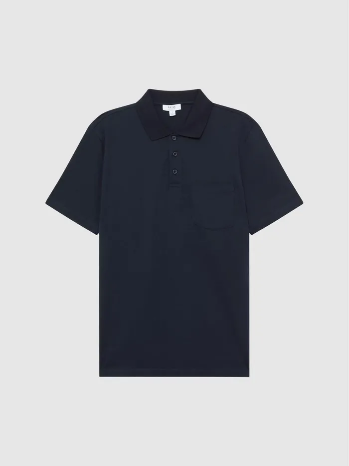 Men Austin Polo Shirt Navy Reiss Polo Shirts