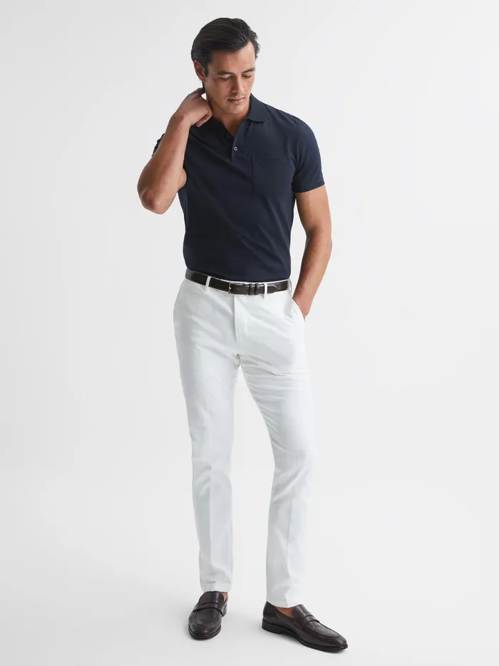 Men Austin Polo Shirt Navy Reiss Polo Shirts